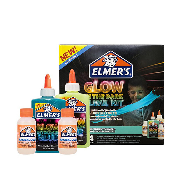 Elmer's Glow-in-the-dark Slime Kit Blue + Green Glow, 4 Piece Kit -  Adhesives & Glue - AliExpress